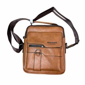 Weixier Brown Vegan Leather Crossbody Bag